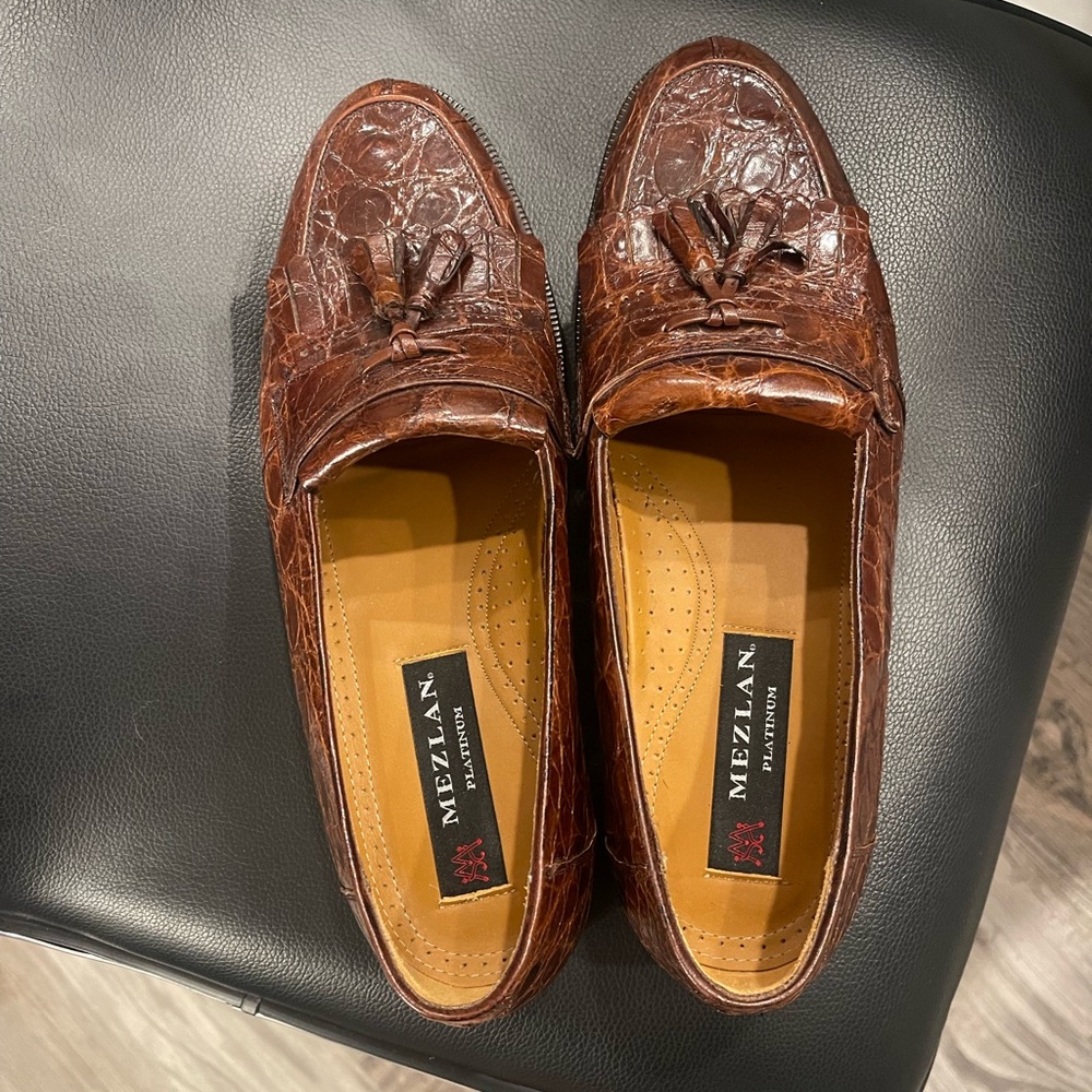 Mezlan Classic Men's Costa Crocodile Leather/ Loafer/Size 8 1/2 /Made In Spain